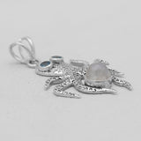 Black Star Octopus Silver Pendants