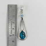 Chrysocolla, Blue Topaz Silver Pendant