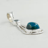 Chrysocolla, Blue Topaz Silver Pendant