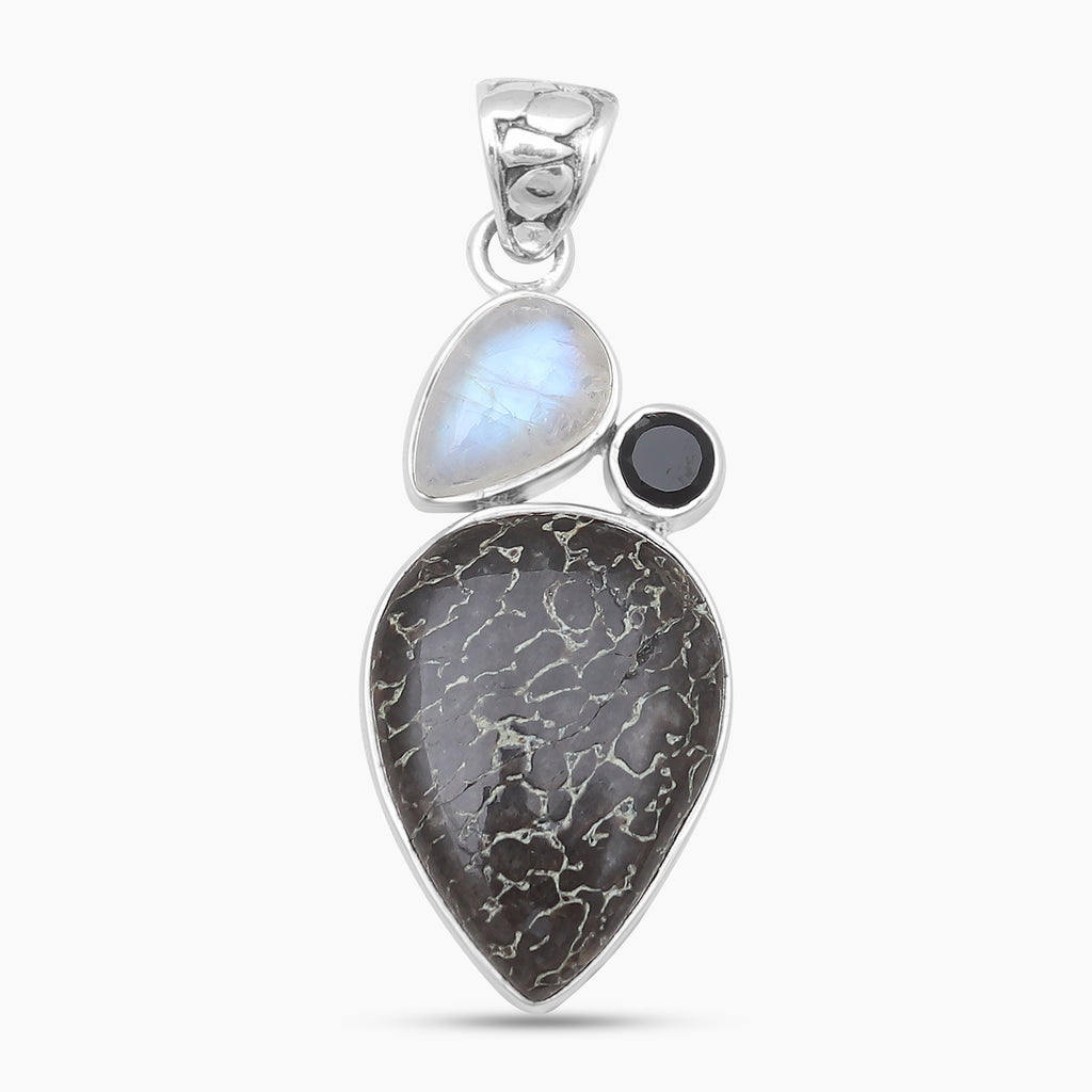 925 Sterling Silver Utah Agate Pendants