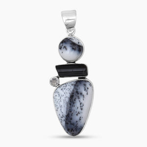 925 Sterling Silver Dendritic Opal Pendants