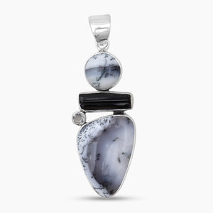 925 Sterling Silver Dendritic Opal Pendants