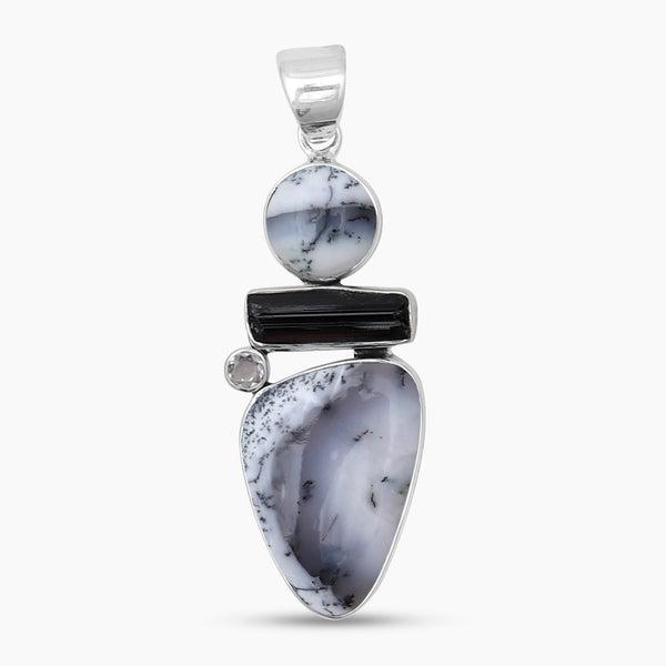 925 Sterling Silver Dendritic Opal Pendants