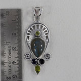 Natural Labradorite Silver Pendant