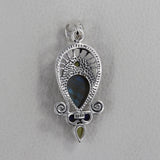 Natural Labradorite Silver Pendant