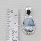 Dendritic Opal & Black Onyx Silver Pendants