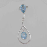 925 Sterling Silver Blue Topaz Pendant