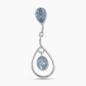 925 Sterling Silver Blue Topaz Pendants