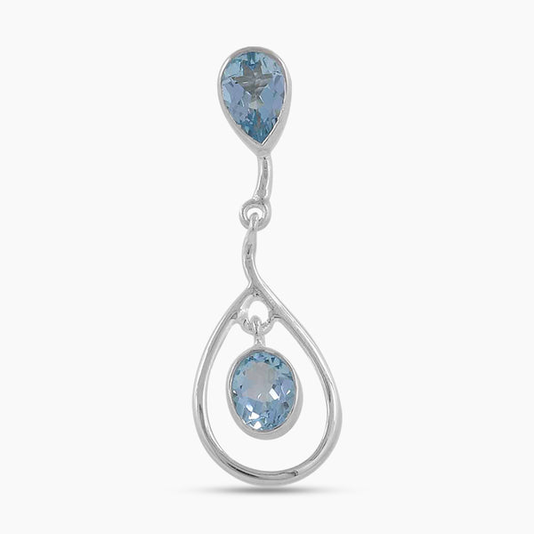 925 Sterling Silver Blue Topaz Pendants