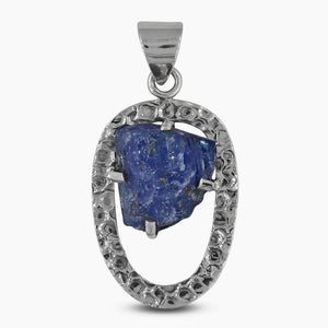 925 Silver Raw Tanzanite Pendants