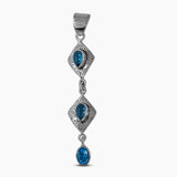 925 Silver Blue Topaz Pendants