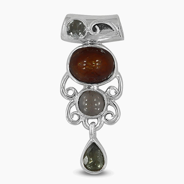 Rainbow Moonstone Silver Pendants