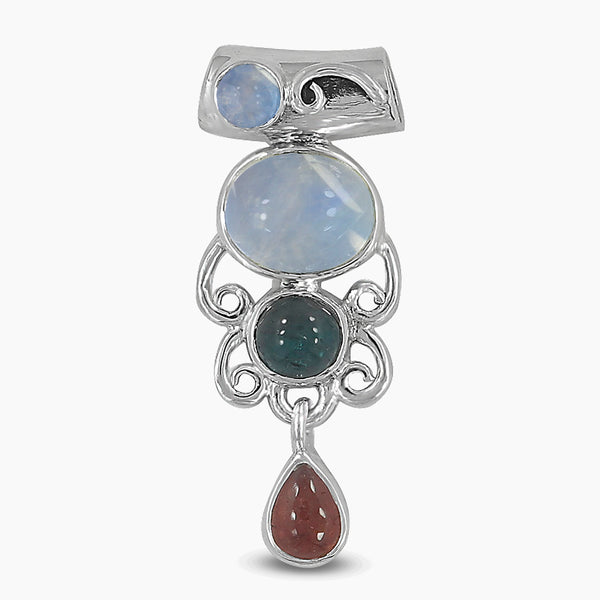 Rainbow Moonstone Silver Pendants