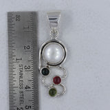 Pearl, Multi Tourmaline Gemstone Pendant