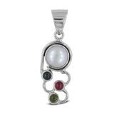 Pearl, Multi Tourmaline Gemstone Pendant