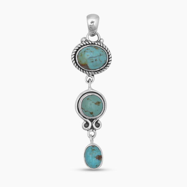 925 Sterling Silver Tibetan Turquoise Pendants
