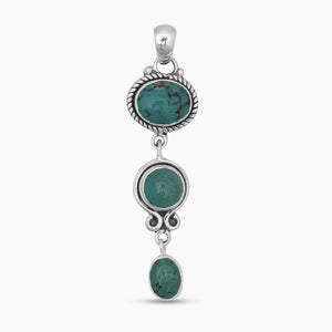 925 Sterling Silver Tibetan Turquoise Pendants