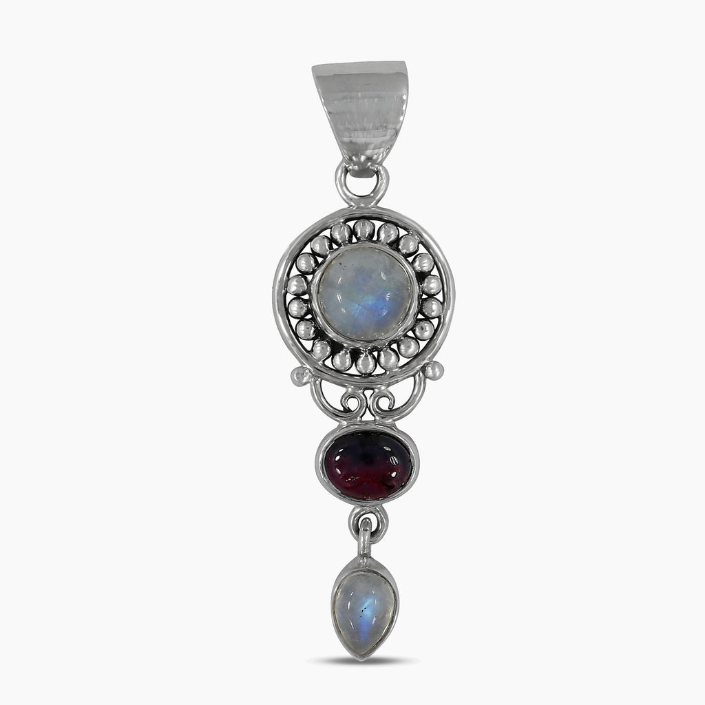 Rainbow Moonstone Silver Pendants