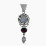 Rainbow Moonstone Silver Pendants