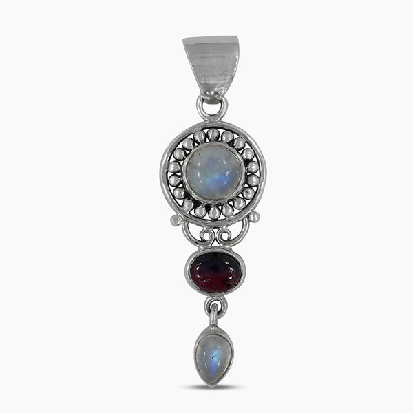 Rainbow Moonstone Silver Pendants
