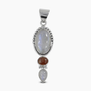 Rainbow Moonstone Silver Pendants
