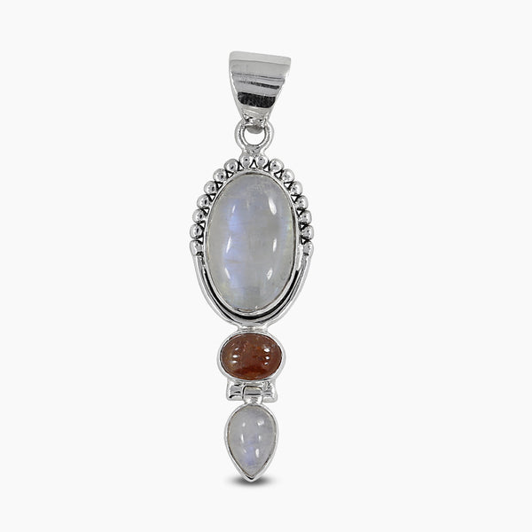 Rainbow Moonstone Silver Pendants