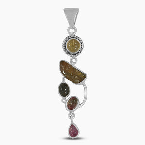 925 Silver Multi Tourmaline Pendants