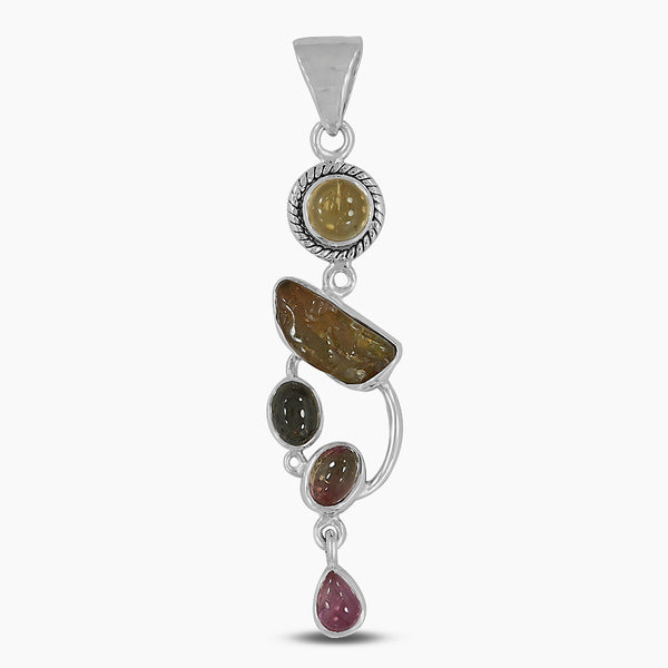 925 Silver Multi Tourmaline Pendants