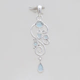 925 Sterling Silver Blue Topaz Drop Pendants