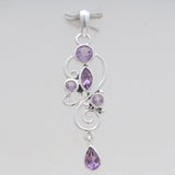 925 Sterling Silver Blue Topaz Drop Pendants