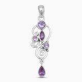 925 Sterling Silver Blue Topaz Drop Pendants