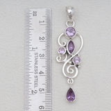 925 Sterling Silver Blue Topaz Drop Pendants