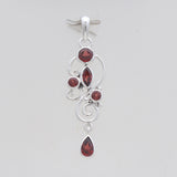 925 Sterling Silver Blue Topaz Drop Pendants
