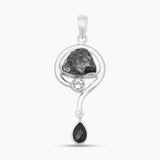 925 Sterling Silver Natural Shungite Pendants