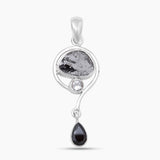 925 Sterling Silver Natural Shungite Pendants