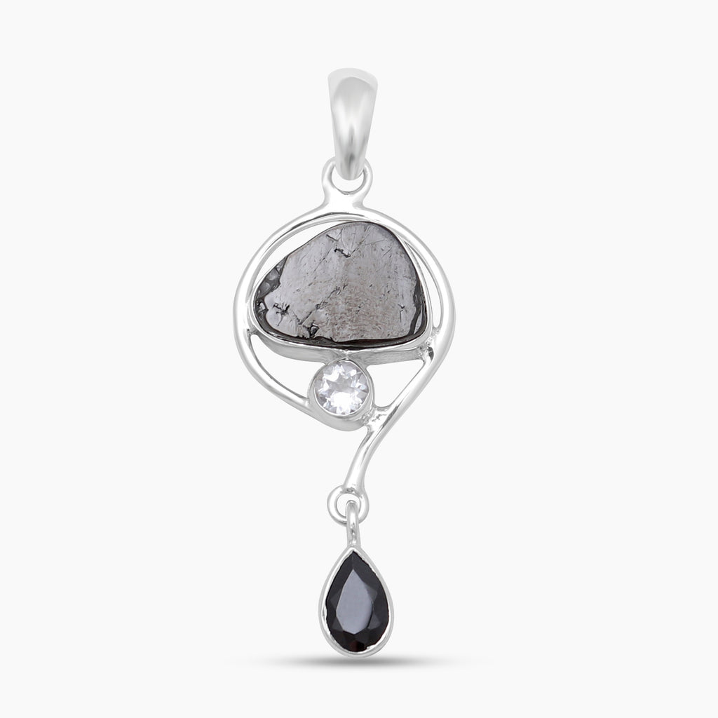 925 Sterling Silver Natural Shungite Pendants