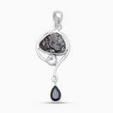 925 Sterling Silver Natural Shungite Pendants