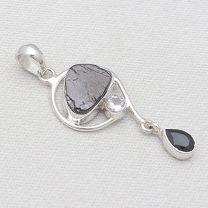 925 Sterling Silver Natural Shungite Pendants