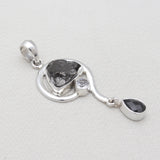 925 Sterling Silver Natural Shungite Pendants