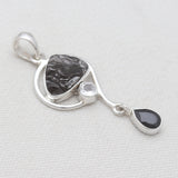 925 Sterling Silver Natural Shungite Pendants