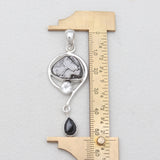 925 Sterling Silver Natural Shungite Pendants