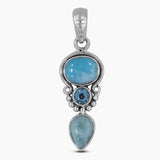 925 Sterling Silver Larimar Pendants