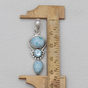 Larimar Silver Pendants
