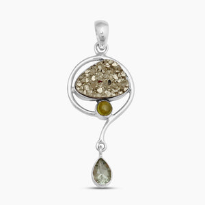 925 Sterling Silver Pyrite Pendants