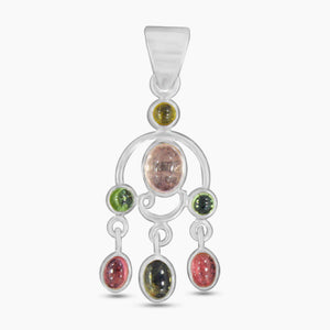 925 Silver Multi Tourmaline Pendants