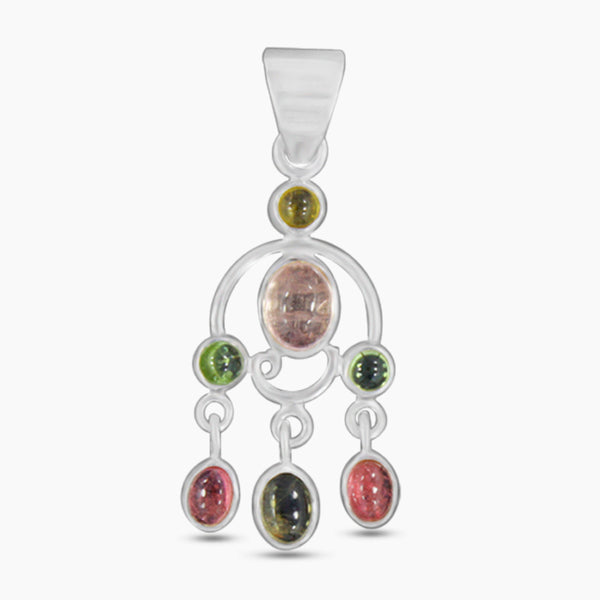 925 Silver Multi Tourmaline Pendants