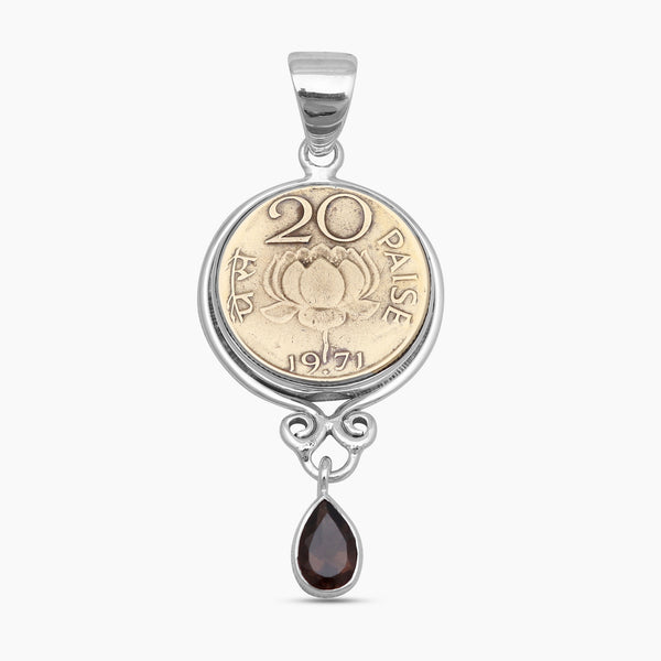 20 Paisa Indian Coin Silver Drop Pendants