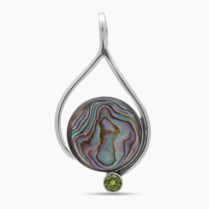 925 Sterling Silver Abalone Shell Pendants