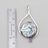 925 Sterling Silver Abalone Shell Pendants