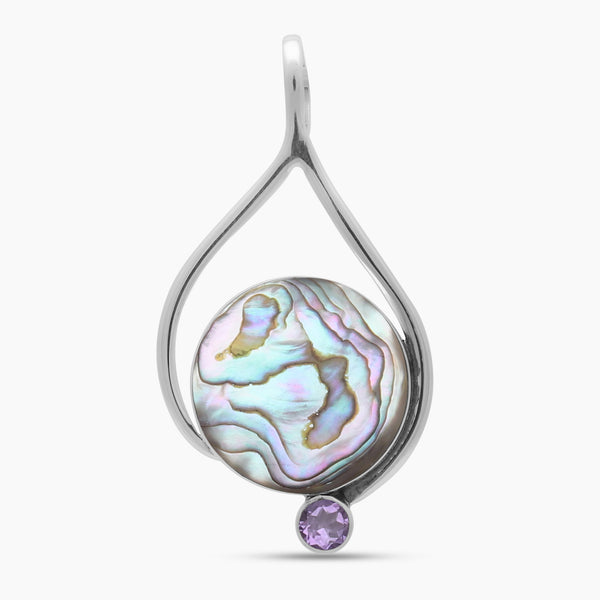 925 Sterling Silver Abalone Shell Pendants
